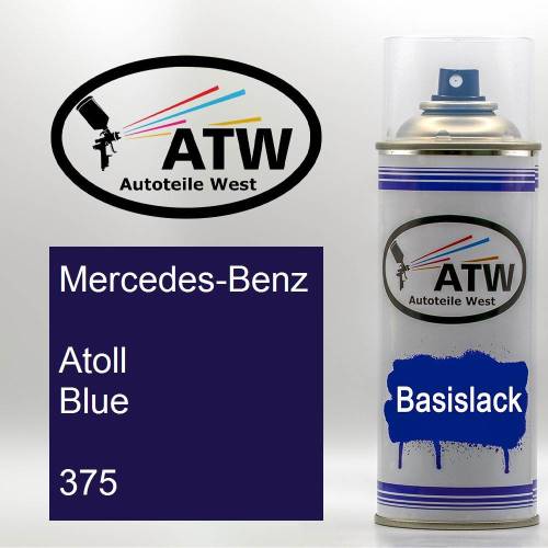 Mercedes-Benz, Atoll Blue, 375: 400ml Sprühdose, von ATW Autoteile West.